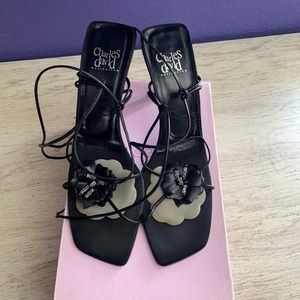 Strappy lace up beautiful black heels